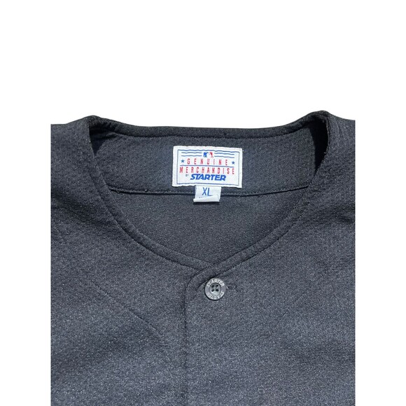 San Fransisco Giants Jersey Men's Black Vintage Starter Button Up Sz XL - Picture 9 of 11